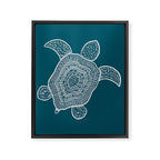 Tropical Turtle | Lagoon Blue  Framed Canvas Print Gallery Image 8