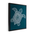 Tropical Turtle | Lagoon Blue  Framed Canvas Print Gallery Image 2