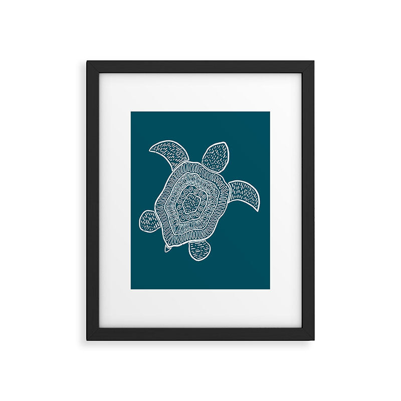 Tropical Turtle | Lagoon Blue  Framed Art Print Gallery Image 6