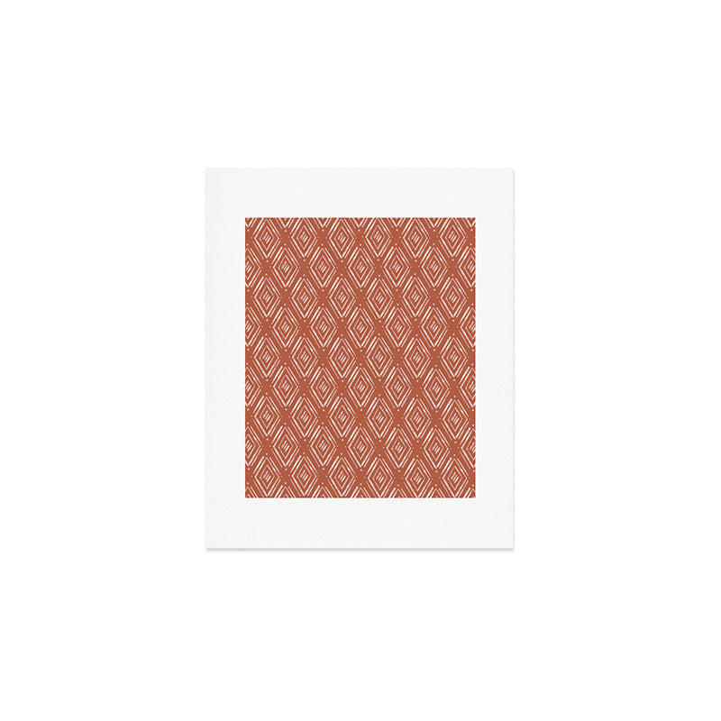 Watercolor Diamonds <> Rusted Pink Art Print Gallery Image 1