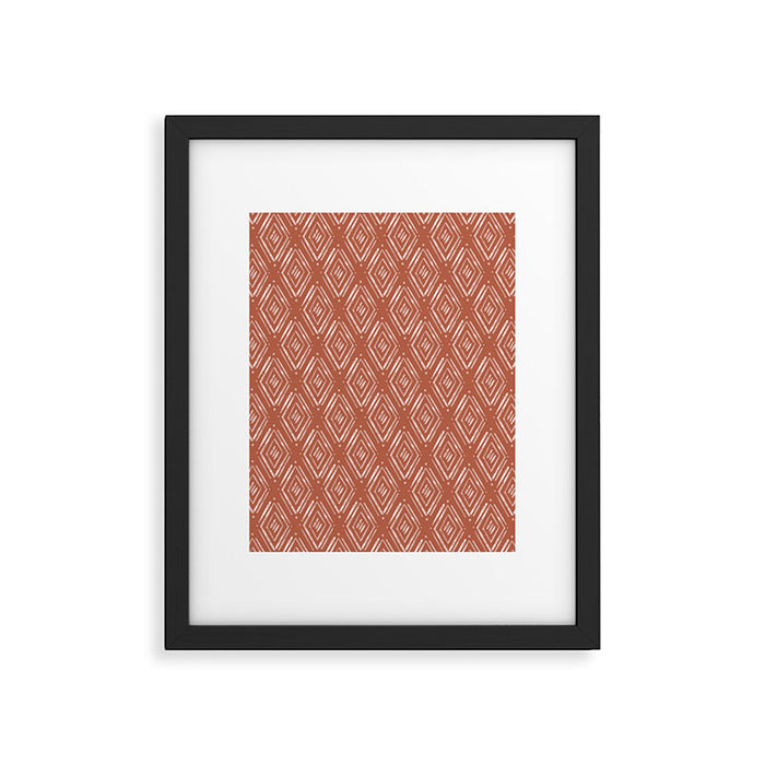 Watercolor Diamonds <> Rusted Pink Framed Art Print Gallery Image 1