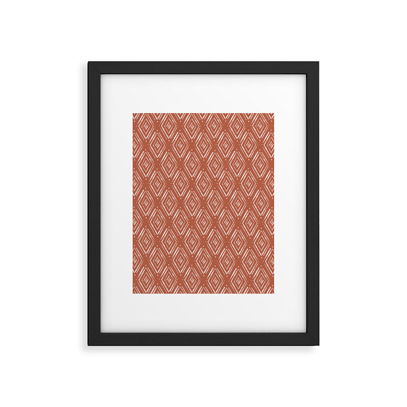 Watercolor Diamonds <> Rusted Pink Framed Art Print Gallery Image 5