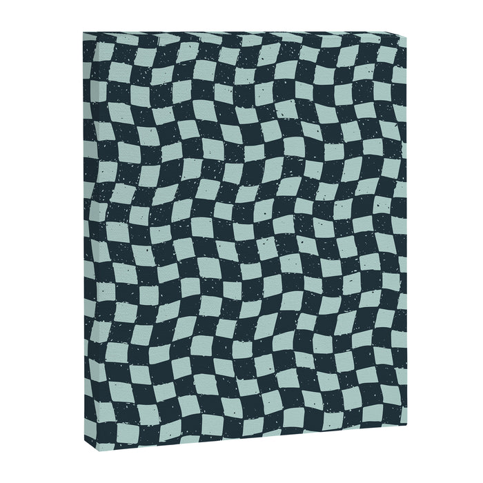 Wavy Checks . Ocean Blue Canvas Print Gallery Image 1