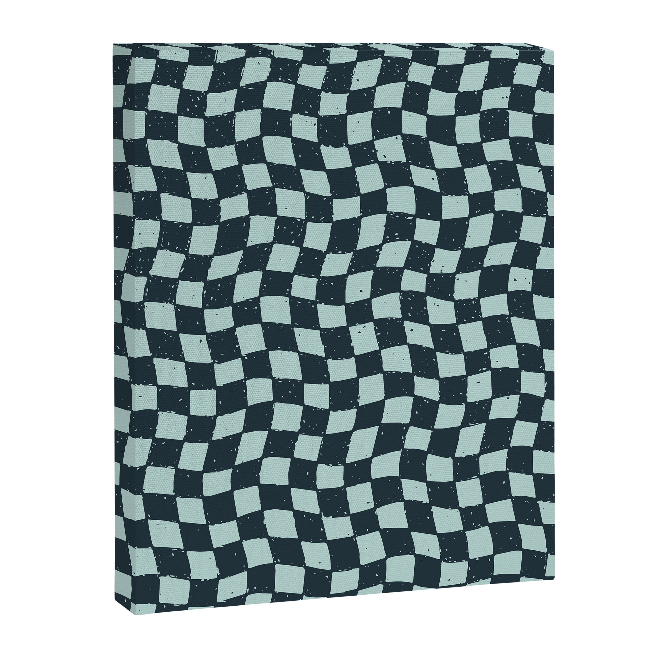 Wavy Checks . Ocean Blue Canvas Print Gallery Image 6