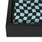 Wavy Checks . Ocean Blue Framed Canvas Print Gallery Image 3