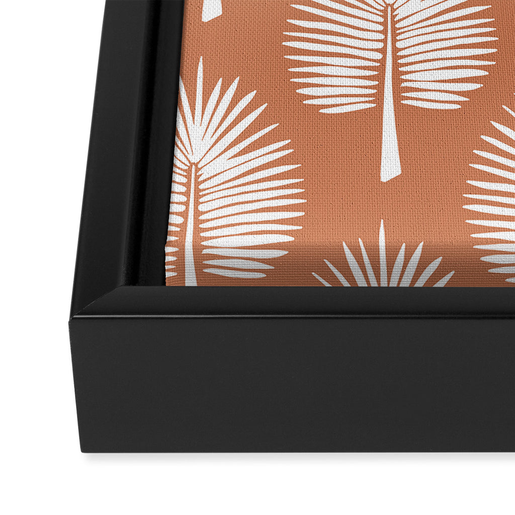 Wide Palm | Terra Cotta Framed Canvas Print Gallery Image 3