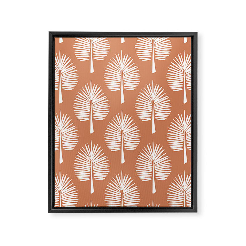 Wide Palm | Terra Cotta Framed Canvas Print Gallery Image 8