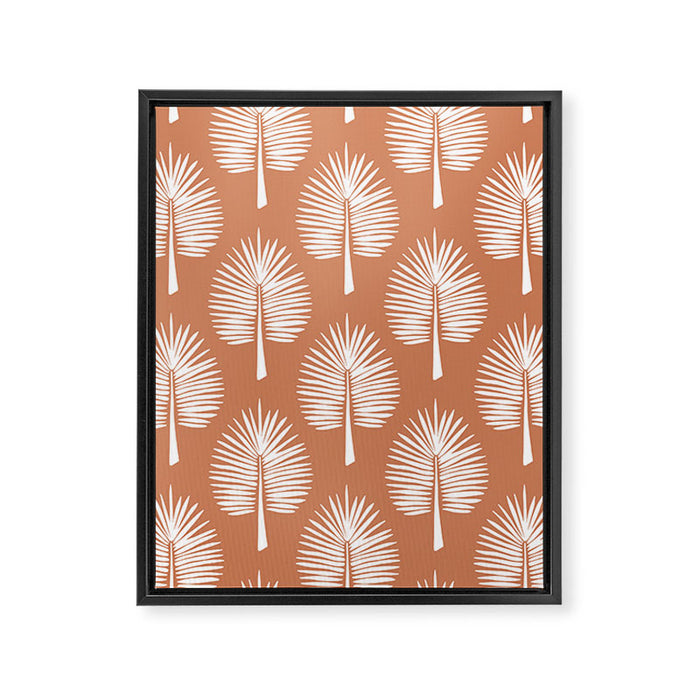 Wide Palm | Terra Cotta Framed Canvas Print Gallery Image 1