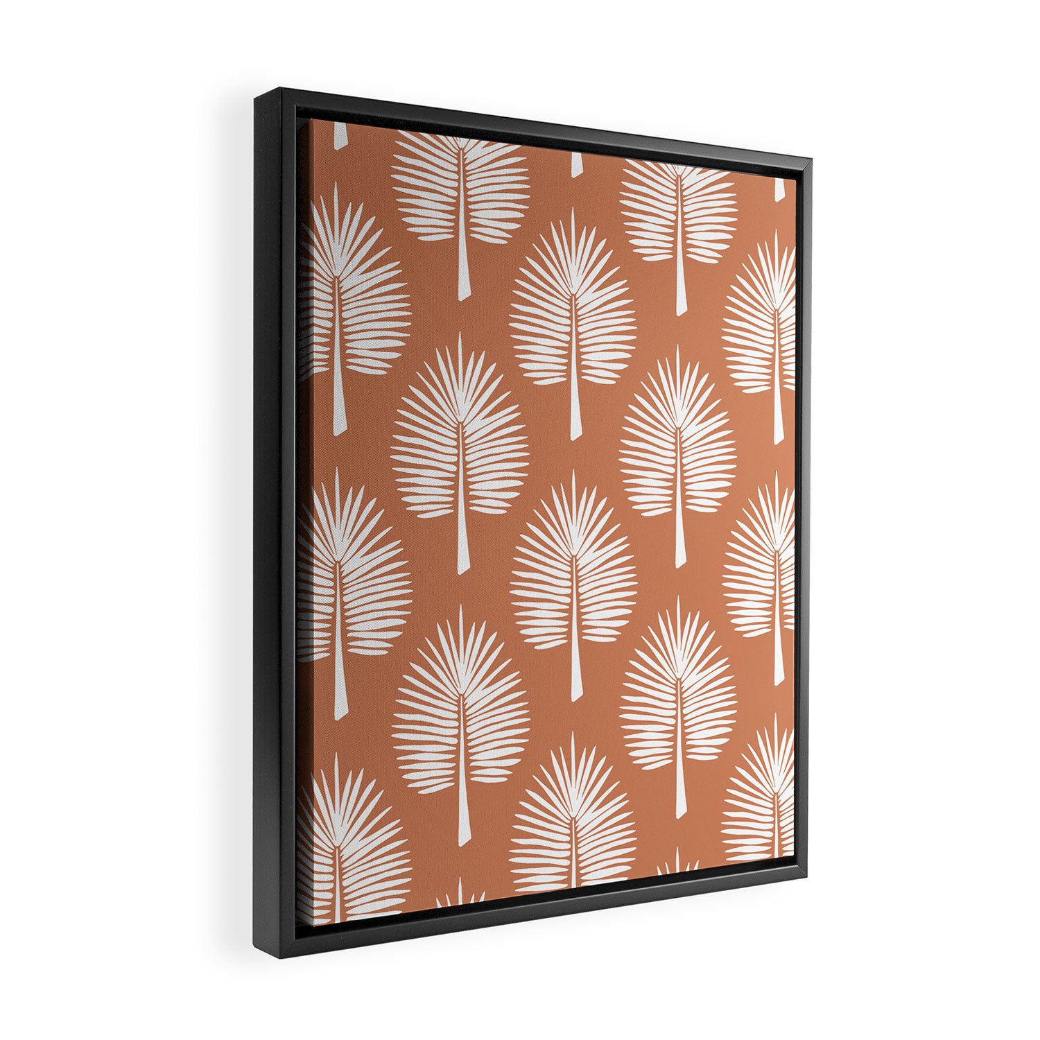 Wide Palm | Terra Cotta Framed Canvas Print Gallery Image 2