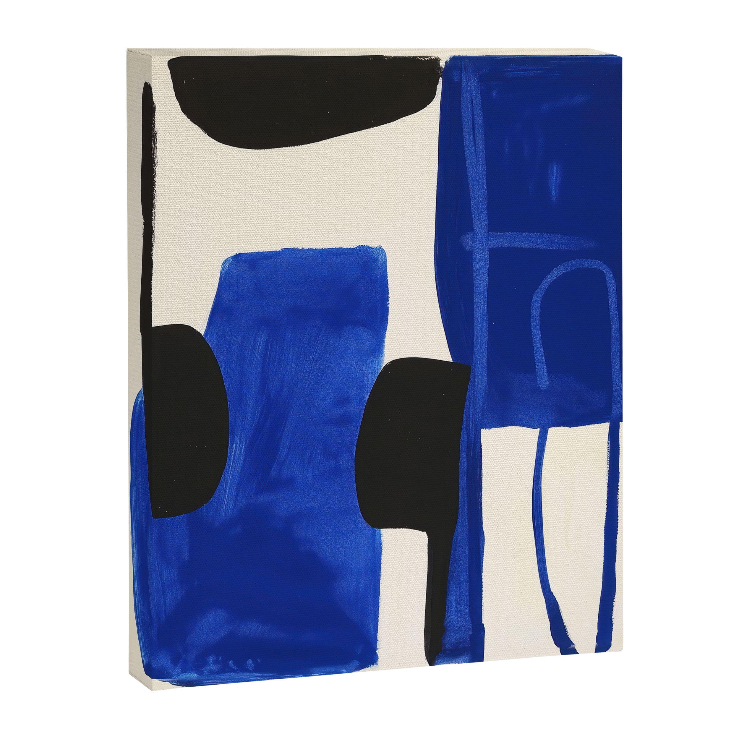 Abstract Blue Brushstrokes Minimalist Painting Canvas Print Gallery Image 6