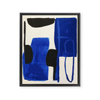 Abstract Blue Brushstrokes Minimalist Painting Framed Canvas Print Gallery Image 6
