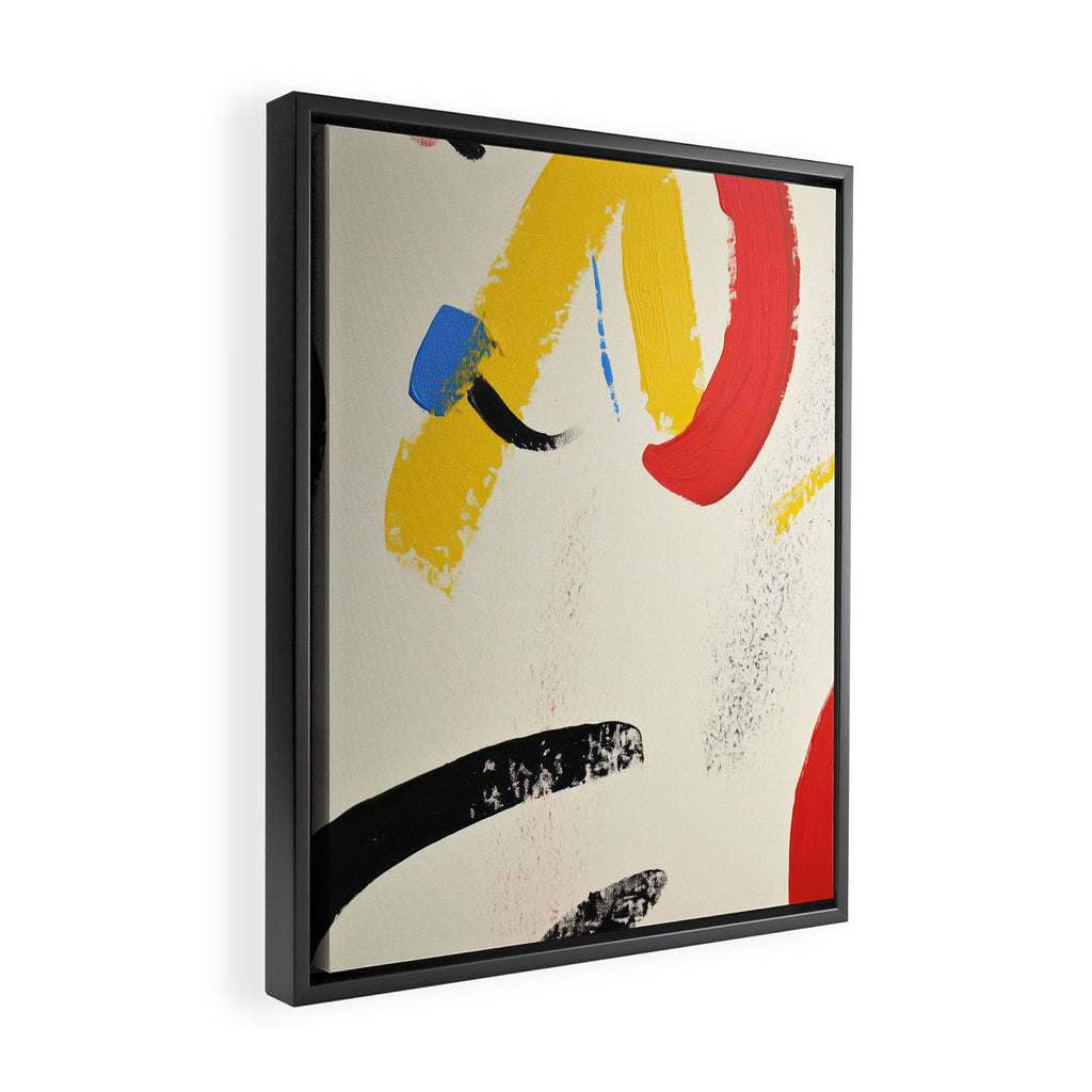 Abstract Colorful Brushtrokes Painting Framed Canvas Print Gallery Image 2