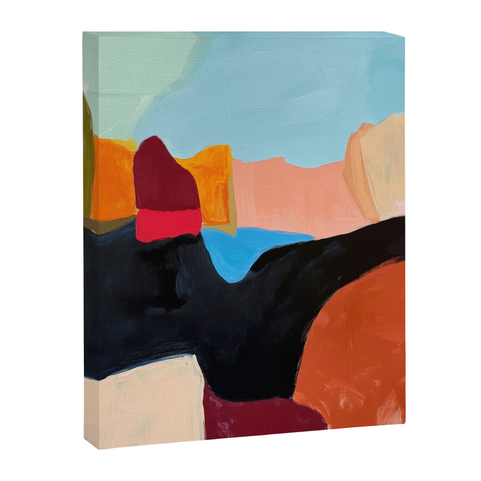 Abstract Desert Art Print in Bold Earth Tones Canvas Print Gallery Image 1