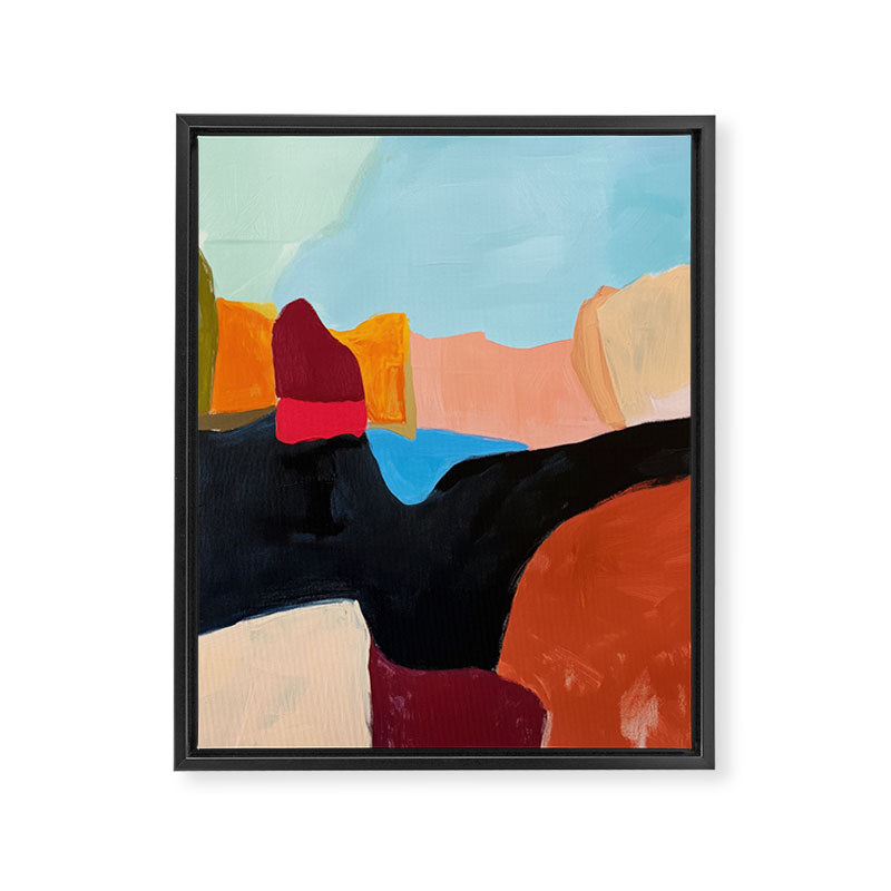 Abstract Desert Art Print in Bold Earth Tones Framed Canvas Print Gallery Image 6