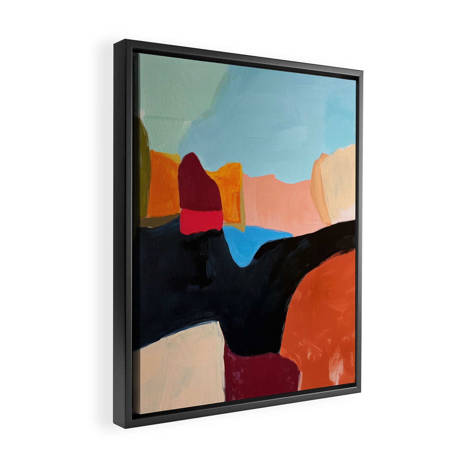 Abstract Desert Art Print in Bold Earth Tones Framed Canvas Print Gallery Image 2