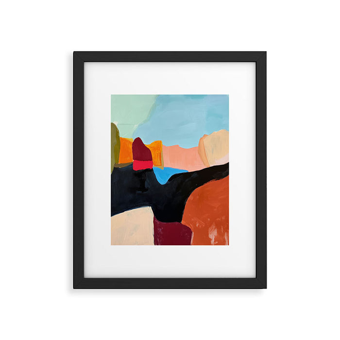 Abstract Desert Art Print in Bold Earth Tones Framed Art Print Gallery Image 1
