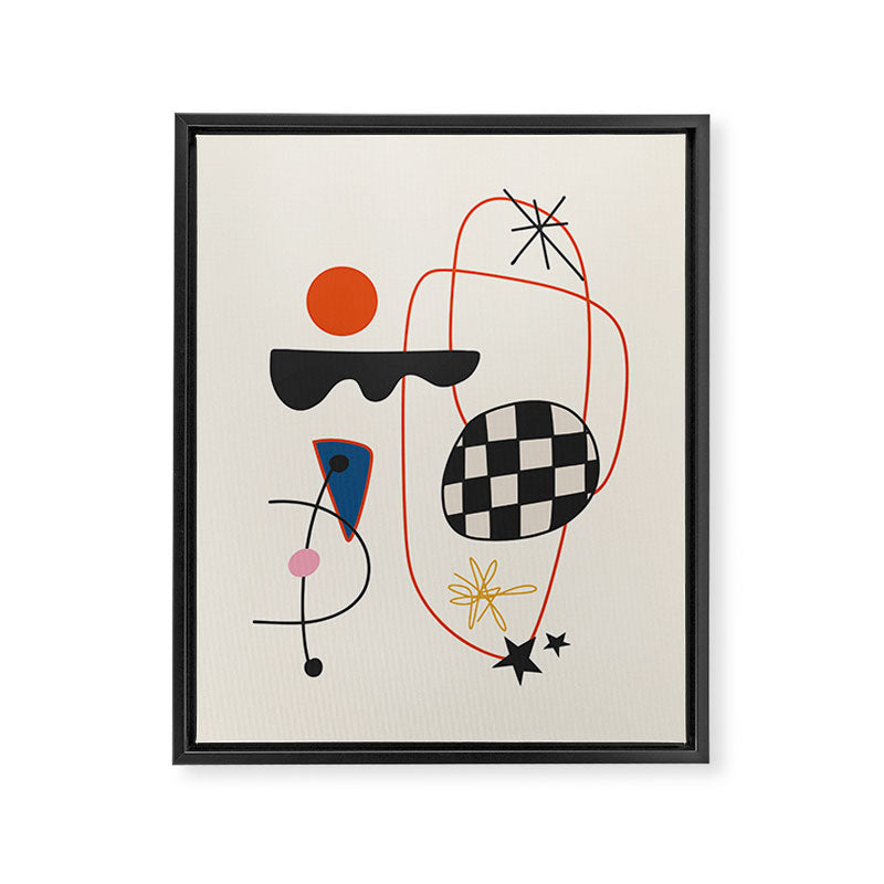 Abstract Eclectic Colorful Joan Mirò Inspired 2 Framed Canvas Print Gallery Image 6
