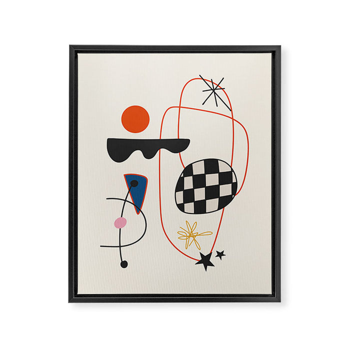 Abstract Eclectic Colorful Joan Mirò Inspired 2 Framed Canvas Print Gallery Image 1