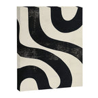 Abstract Minimalist Wavy Brushstrokes Black and White Print Canvas Print Gallery Image 8