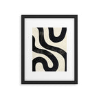 Abstract Minimalist Wavy Brushstrokes Black and White Print Framed Art Print Gallery Image 6