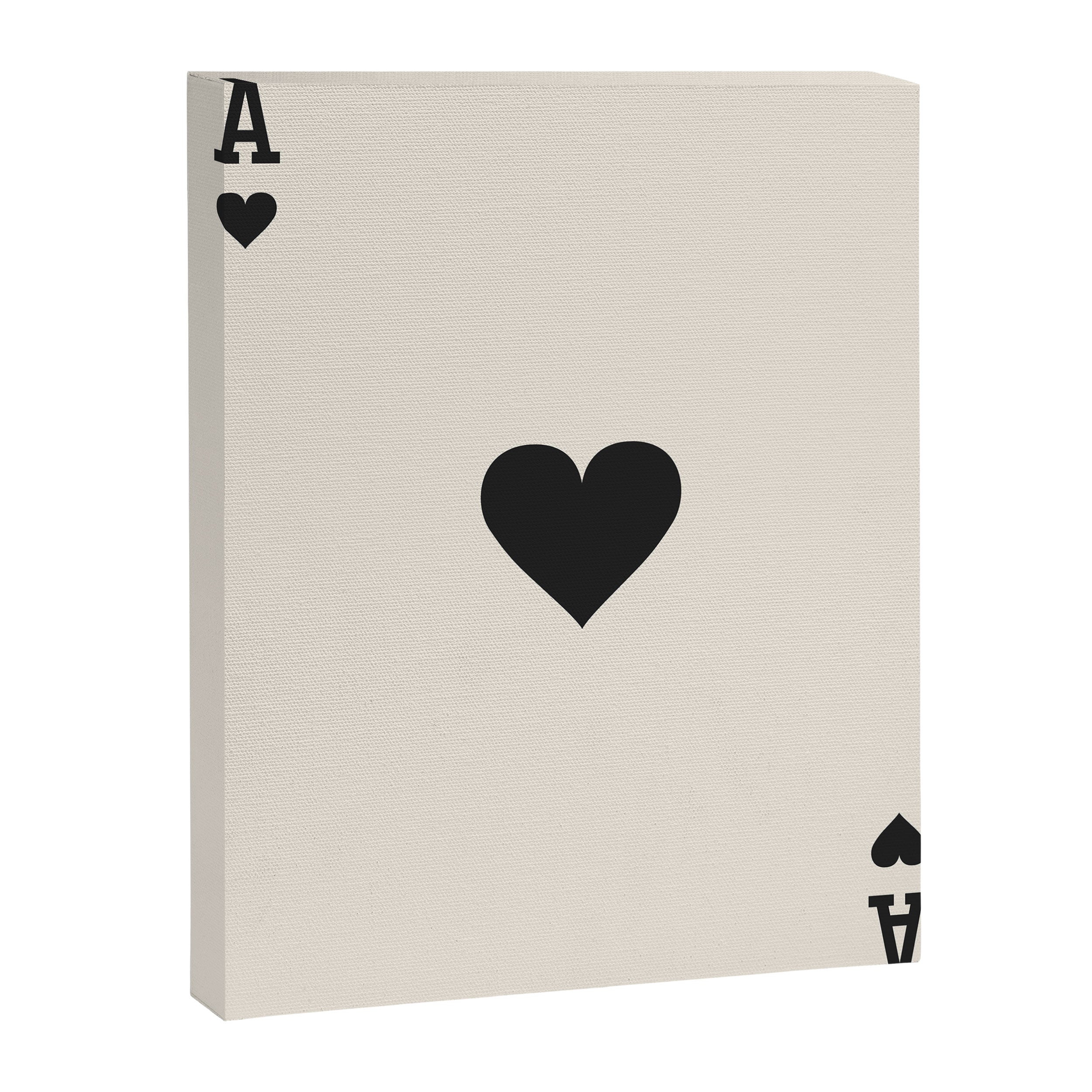 Ace of Hearts Black and White Canvas Print Gallery Image 6