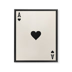 Ace of Hearts Black and White Framed Canvas Print Gallery Image 6
