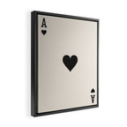 Ace of Hearts Black and White Framed Canvas Print Gallery Image 2