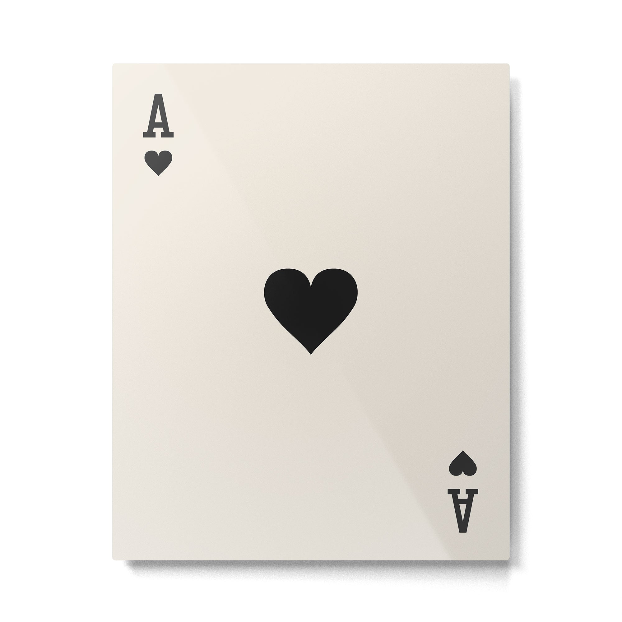 Ace of Hearts Black and White Metal Print Gallery Image 4