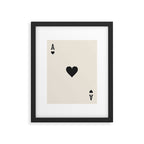 Ace of Hearts Black and White Framed Art Print Gallery Image 4