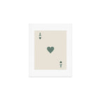 Ace of Hearts Playing Card Sage Green Art Print Gallery Image 1