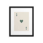 Ace of Hearts Playing Card Sage Green Framed Art Print Gallery Image 5