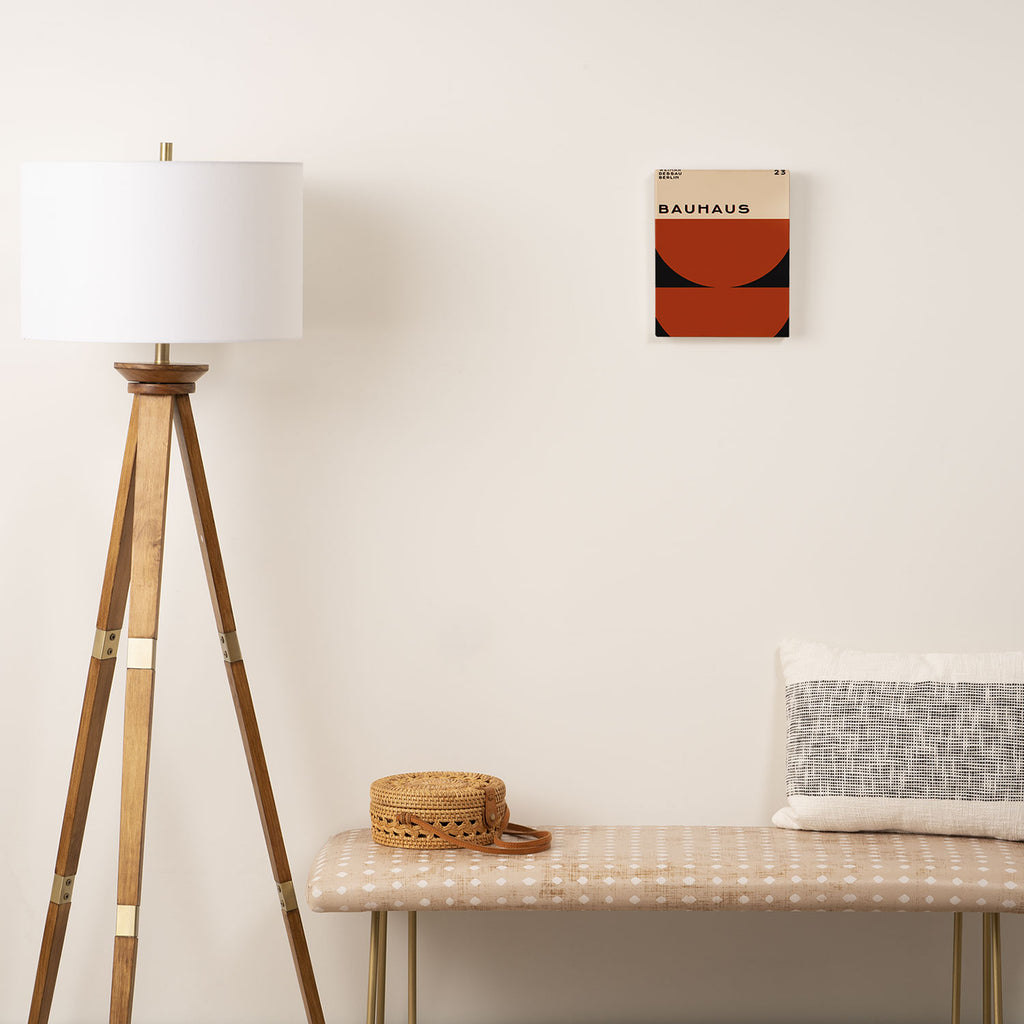 Bauhaus Geometry Mid Century Modern Exhibition Poster in Retro Vintage Warm Tones 1 Canvas Print Gallery Image 2