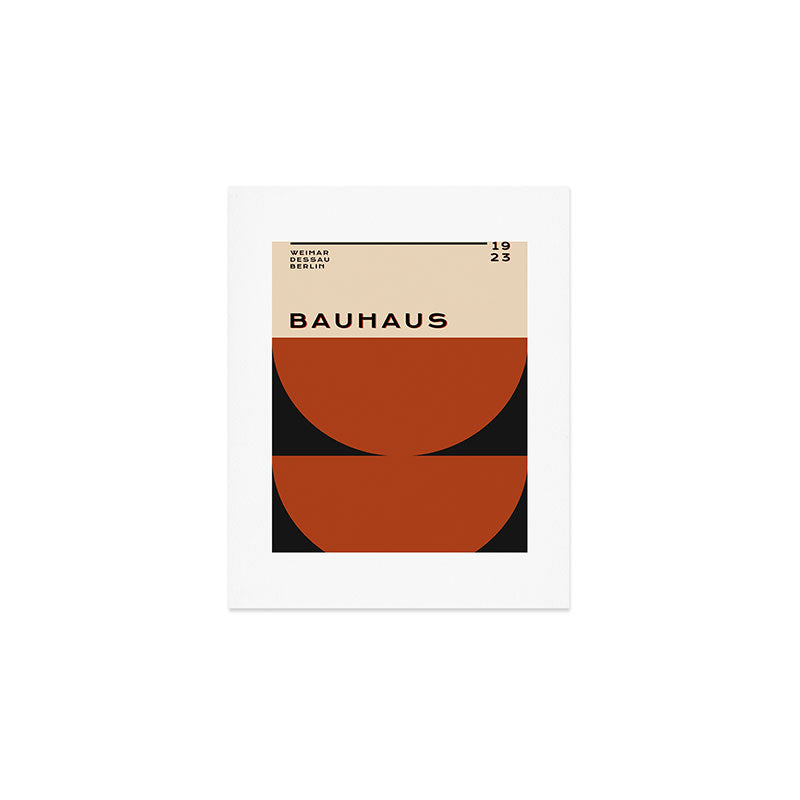 Bauhaus Geometry Mid Century Modern Exhibition Poster in Retro Vintage Warm Tones 1 Art Print Gallery Image 1
