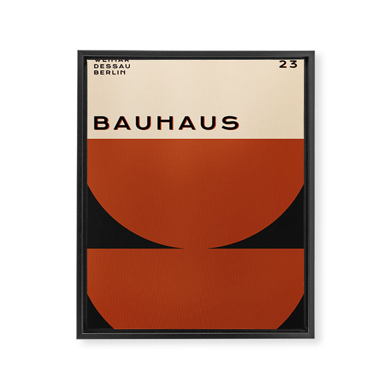 Bauhaus Geometry Mid Century Modern Exhibition Poster in Retro Vintage Warm Tones 1 Framed Canvas Print Gallery Image 6