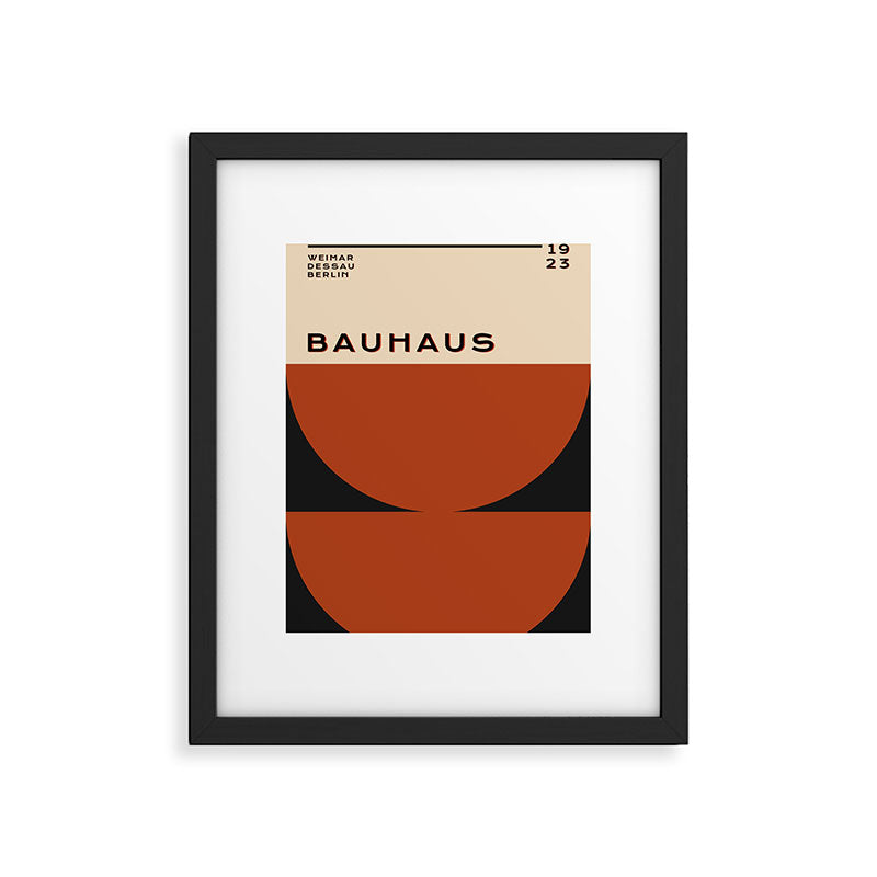 Bauhaus Geometry Mid Century Modern Exhibition Poster in Retro Vintage Warm Tones 1 Framed Art Print Gallery Image 5