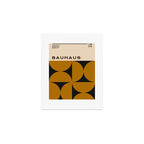 Bauhaus Geometry Mid Century Modern Exhibition Poster in Retro Vintage Yellow Tones 3 Art Print Gallery Image 1