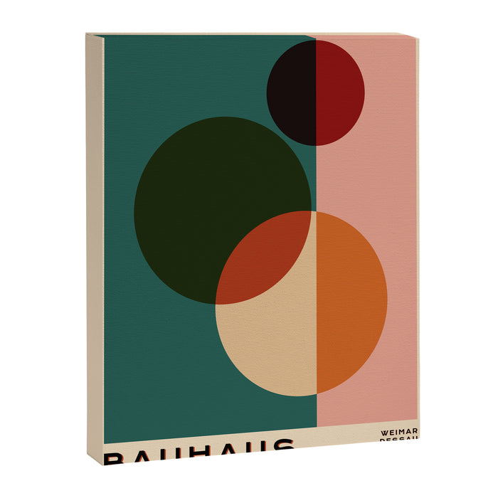 Bauhaus Mid Century Modern Exhibition Poster in Retro Vintage Warm Tones 1 Canvas Print Gallery Image 1