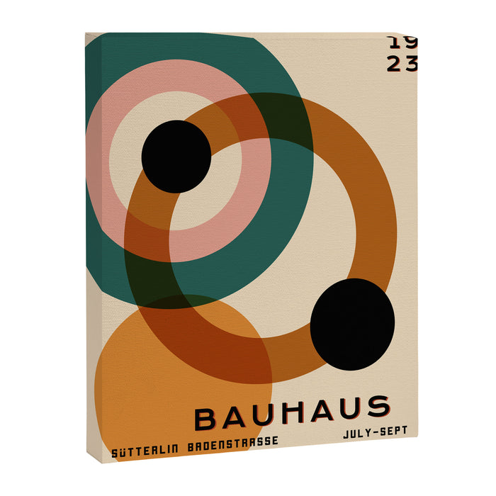  Bauhaus Mid Century Modern Exhibition Poster in Retro Vintage Warm Tones 2 Canvas Print Gallery Image 1