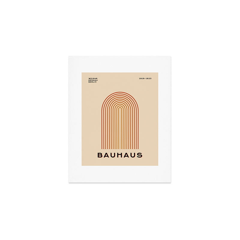 Bauhaus Mid Century Modern Exhibition Poster in Retro Vintage Warm Tones 3 Art Print Gallery Image 1