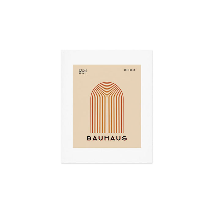 Bauhaus Mid Century Modern Exhibition Poster in Retro Vintage Warm Tones 3 Art Print Gallery Image 1