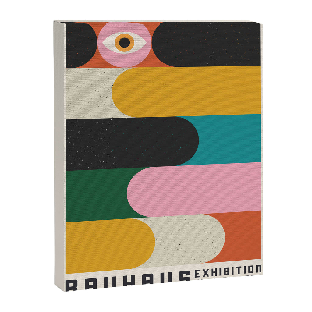 Bauhaus Retro Exhibiton Poster, Colorful Eclectic Geometric Print 1 Canvas Print Gallery Image 6