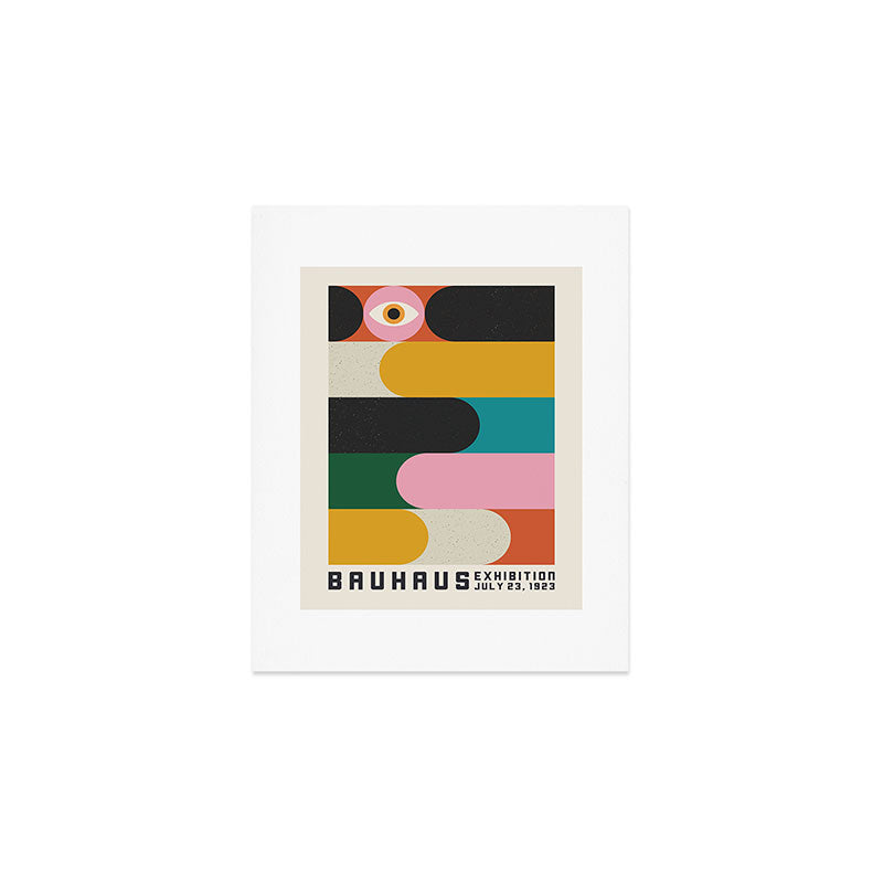 Bauhaus Retro Exhibiton Poster, Colorful Eclectic Geometric Print 1 Art Print Gallery Image 1