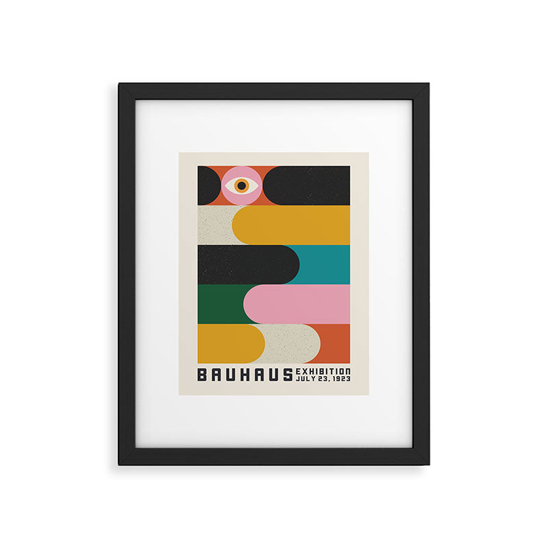 Bauhaus Retro Exhibiton Poster, Colorful Eclectic Geometric Print 1 Framed Art Print Gallery Image 4
