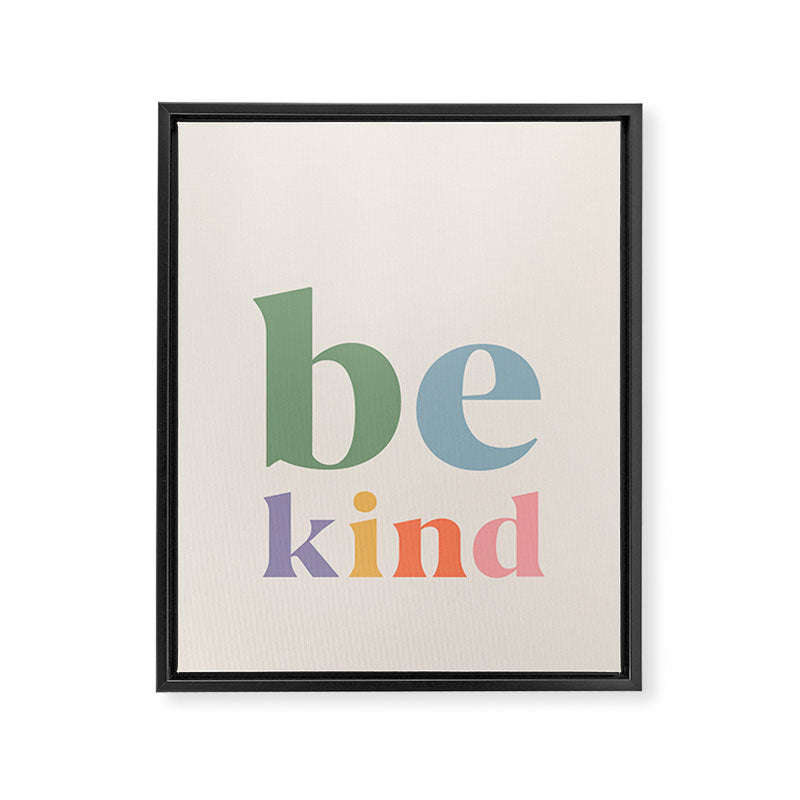 Be Kind Inspirational Quote Danish Pastel Print Framed Canvas Print Gallery Image 6