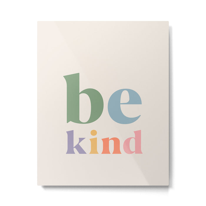 Be Kind Inspirational Quote Danish Pastel Print Metal Print Gallery Image 1