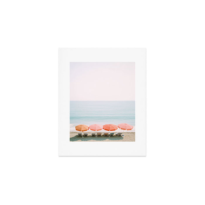 Beach Umbrella Pastel Minimalist AI Photography Art Print Gallery Image 1