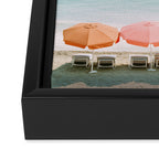 Beach Umbrella Pastel Minimalist AI Photography Framed Canvas Print Gallery Image 3