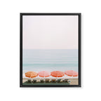 Beach Umbrella Pastel Minimalist AI Photography Framed Canvas Print Gallery Image 6