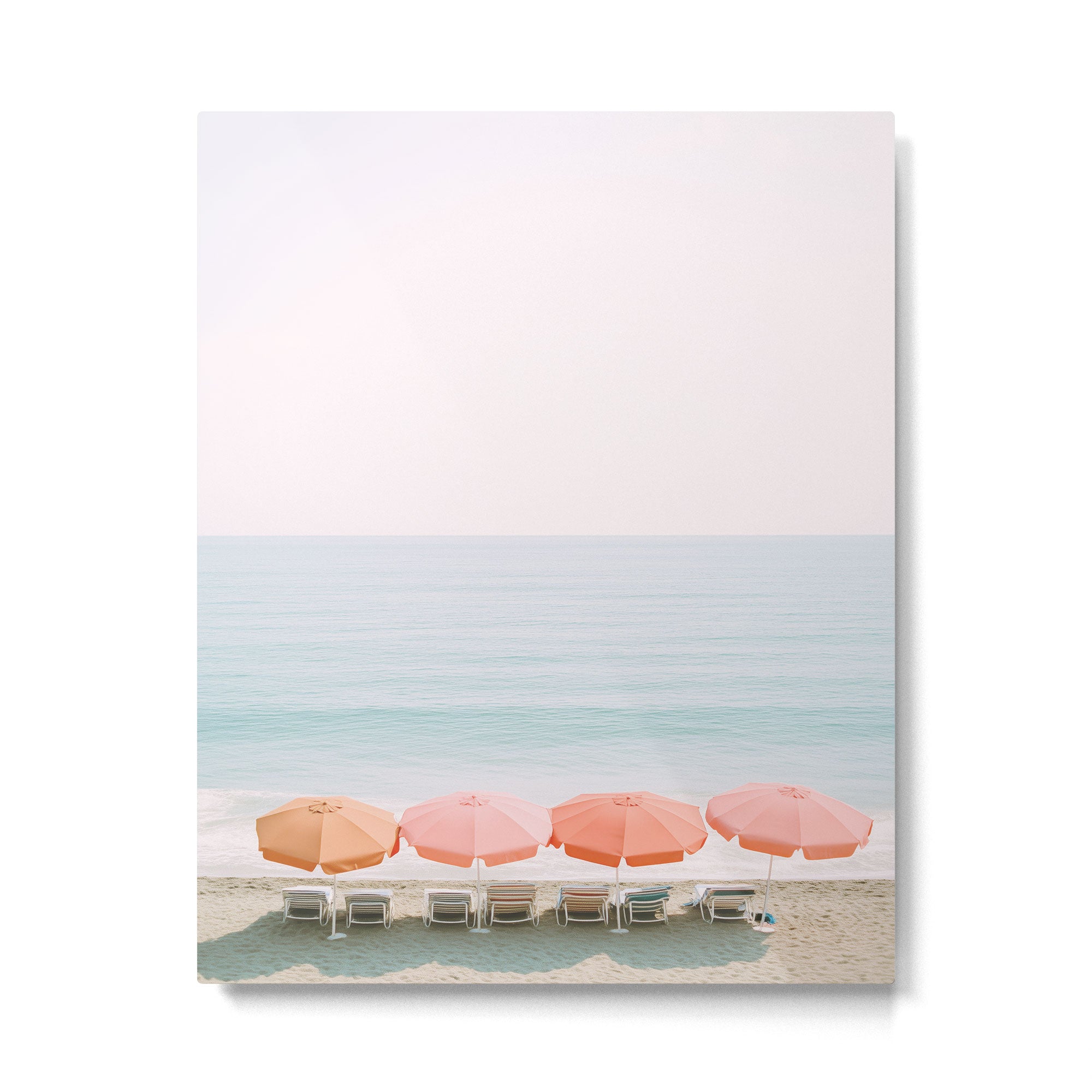 Beach Umbrella Pastel Minimalist AI Photography Metal Print Gallery Image 4