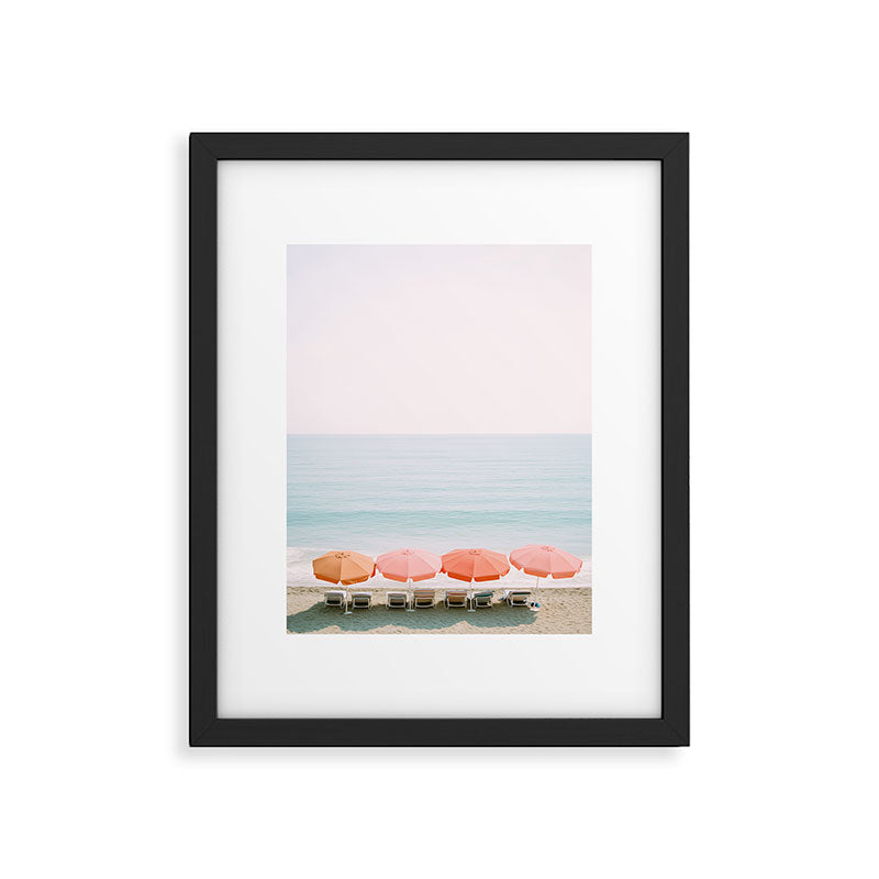 Beach Umbrella Pastel Minimalist AI Photography Framed Art Print Gallery Image 4